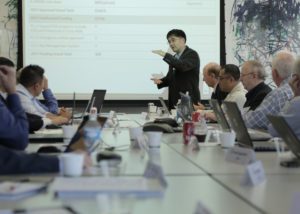 Professor Huei Peng gives presentation to M city industry leaders