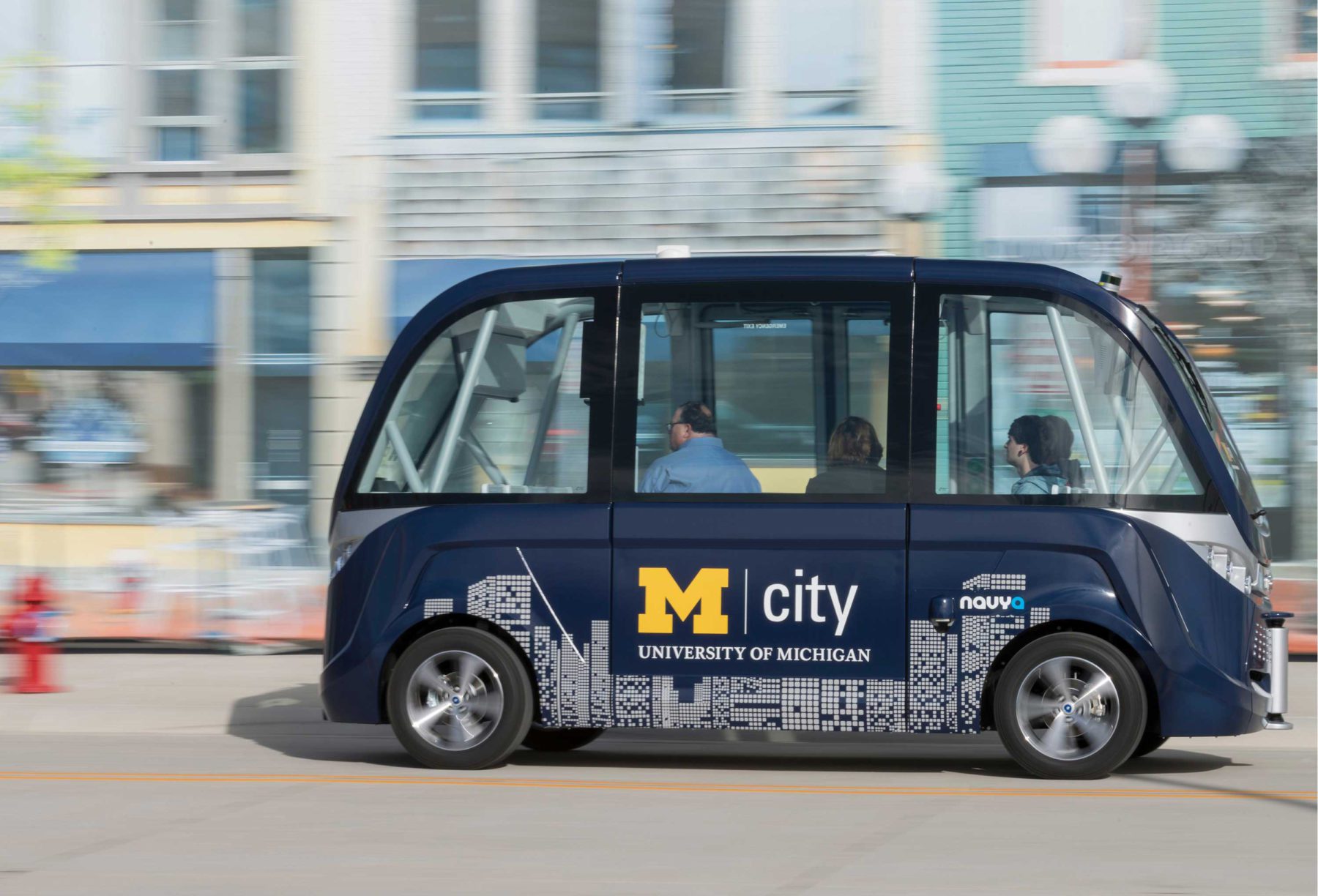 Driverless shuttle at M city test facility