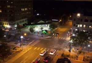 Ann Arbor intersection at night