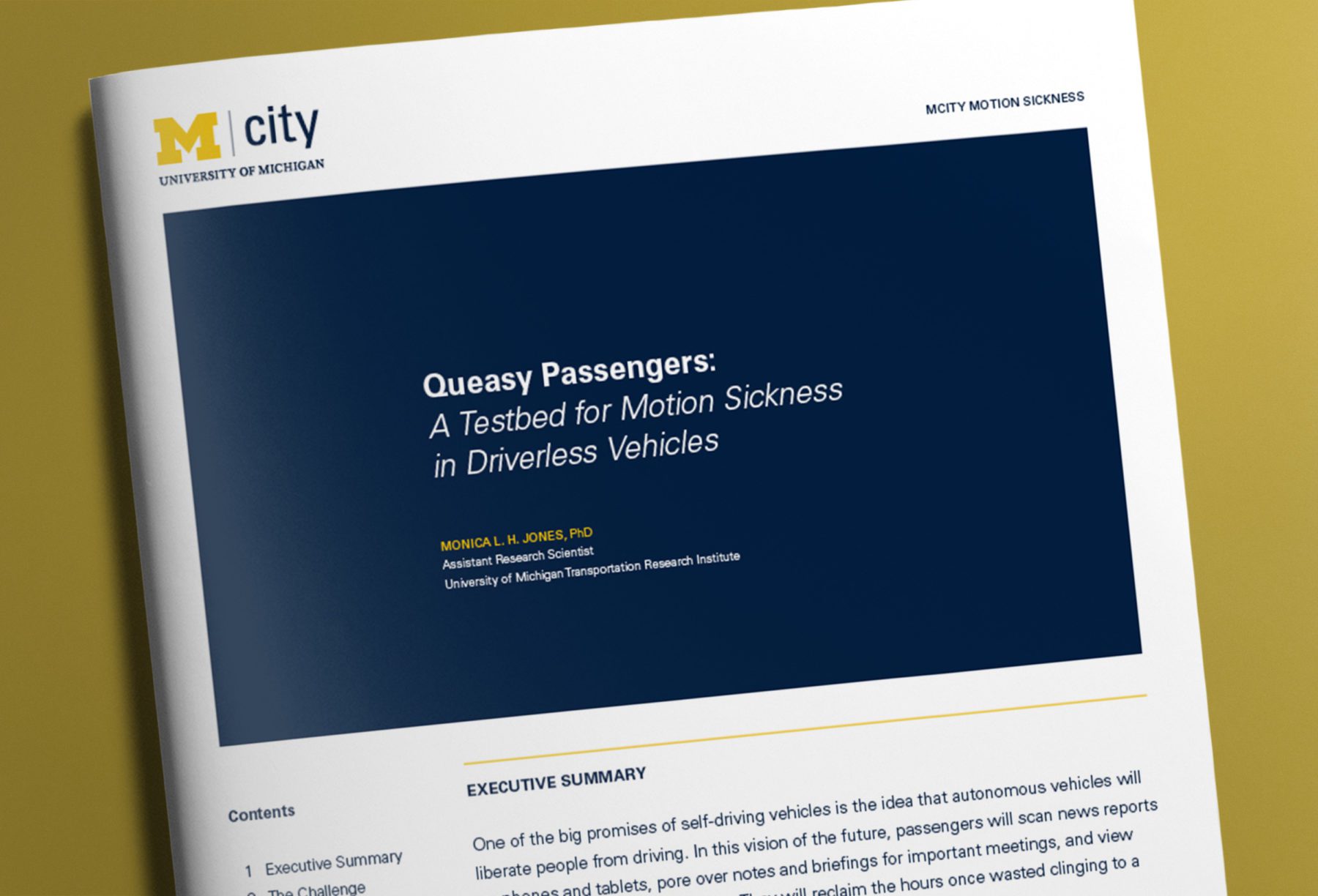 Mcity motion sickness white paper cover
