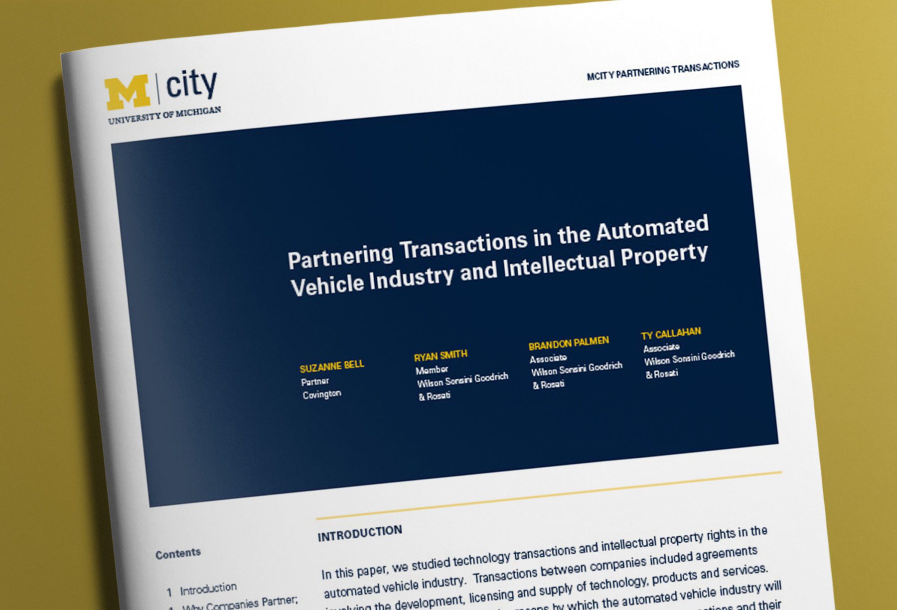 Partnering Transactions in the Automated Vehicle Industry and Intellectual Property