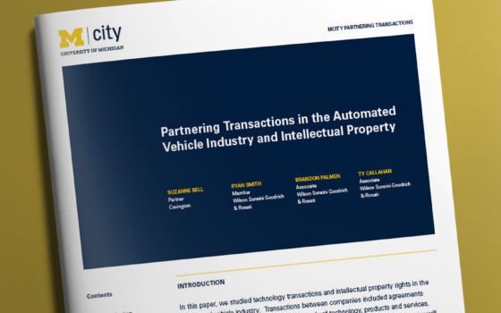 Partnering transactions and intellectual property in the automated vehicle industry