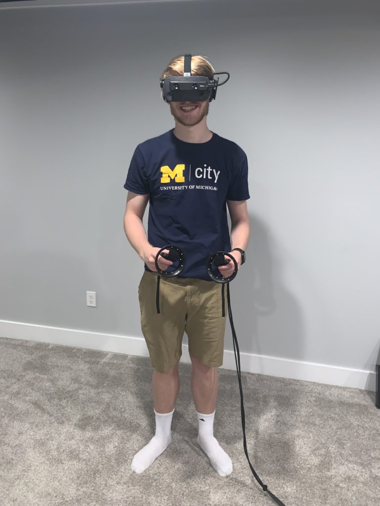 Drew Vanderspool in virtual reality head set