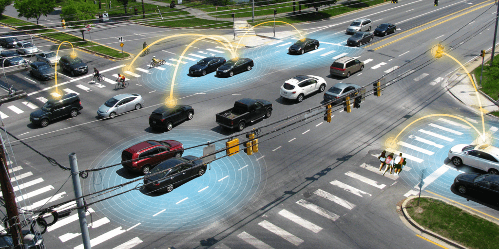 Animated picture of a connected intersection