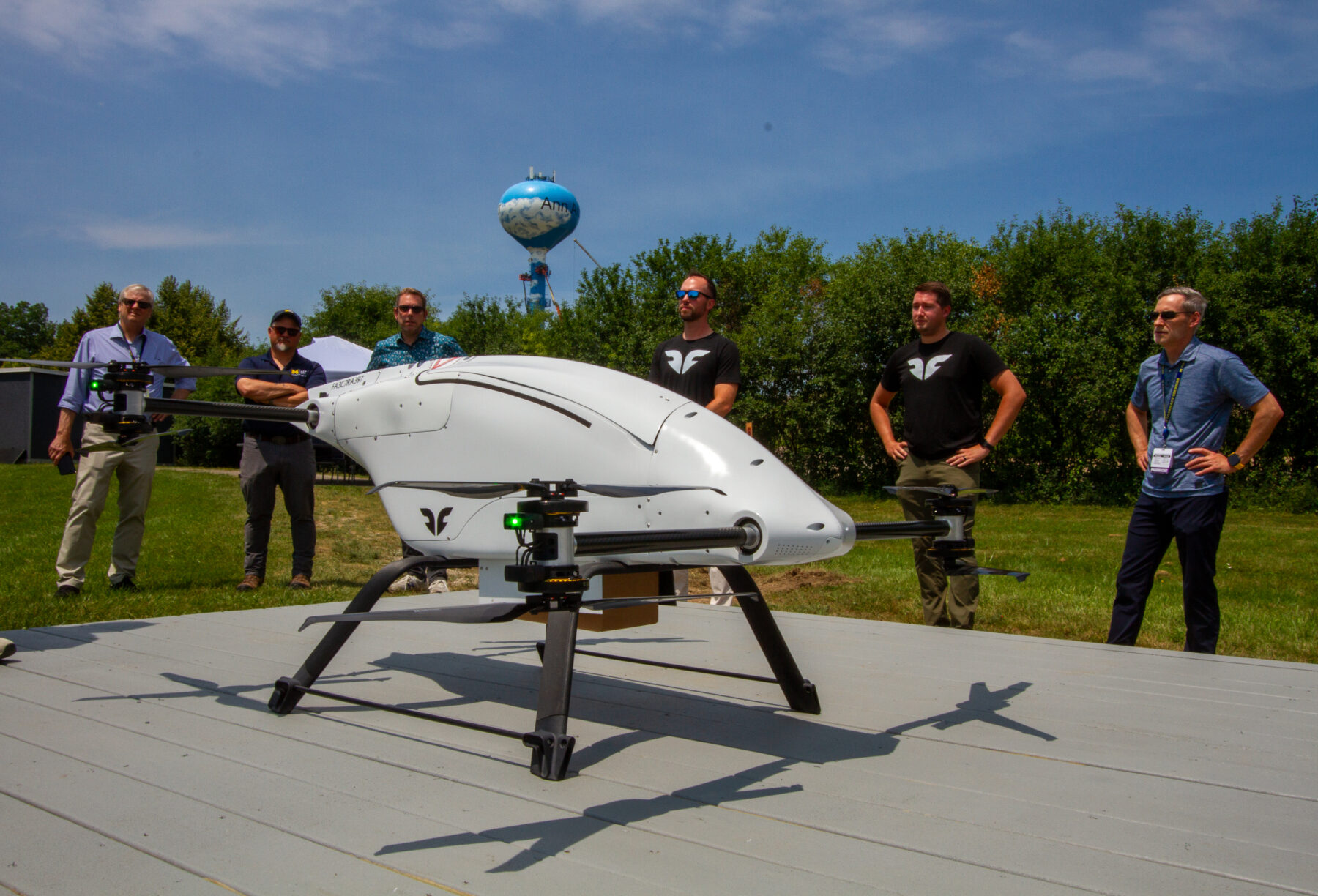 blueflite COBALT drone sits on launch pad