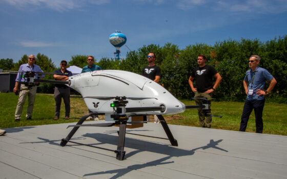 blueflite COBALT drone sits on launch pad